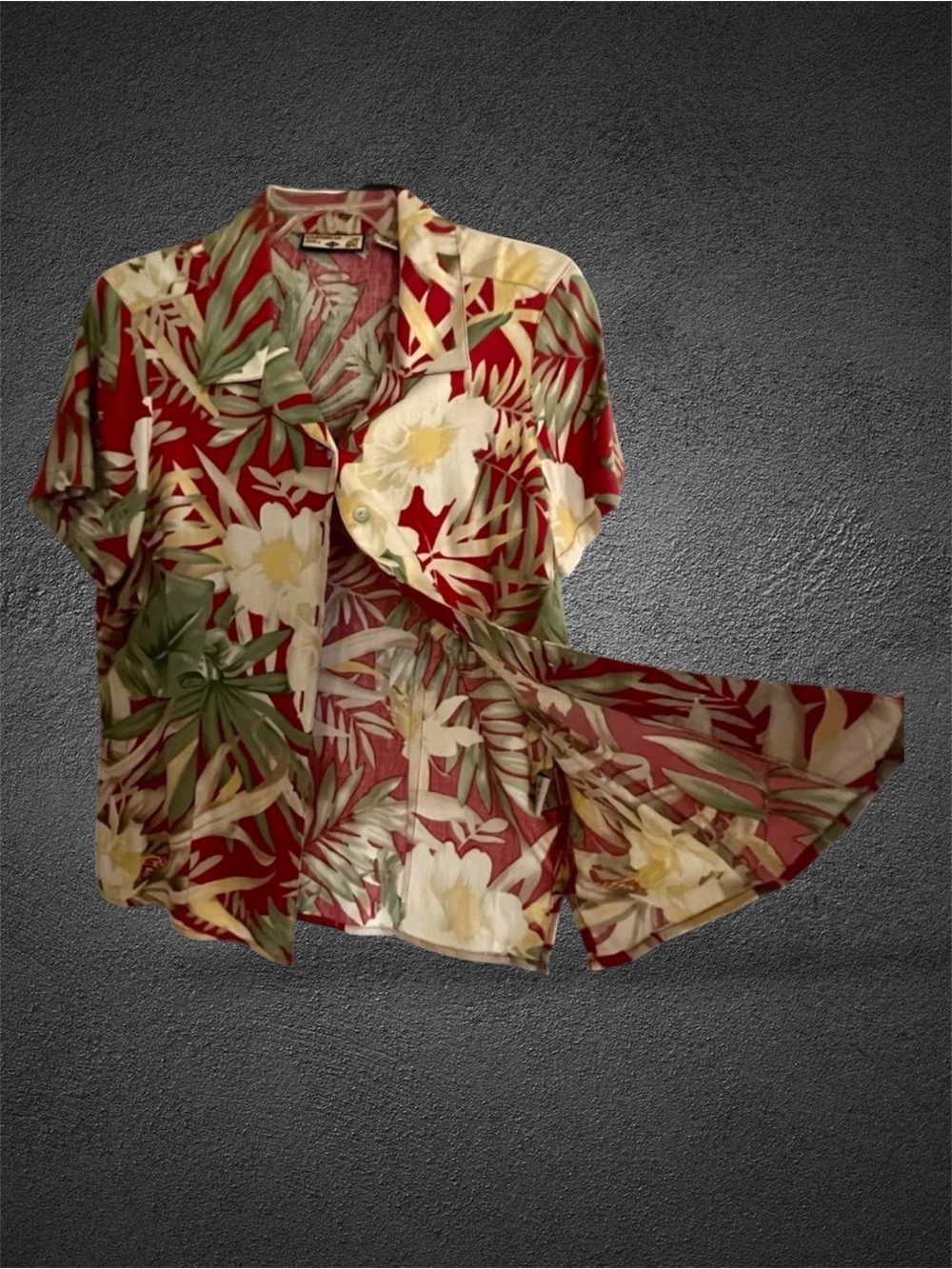Caribbean Joe Island Tropical Vacation Resortwear Short Sleeve Button-Down Top - Picture 5 of 11